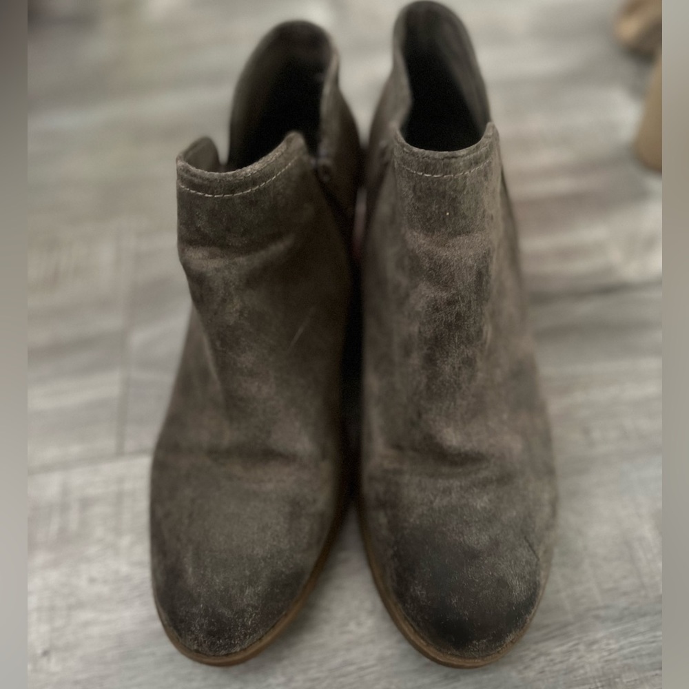 Tan Wedge Booties Size 9